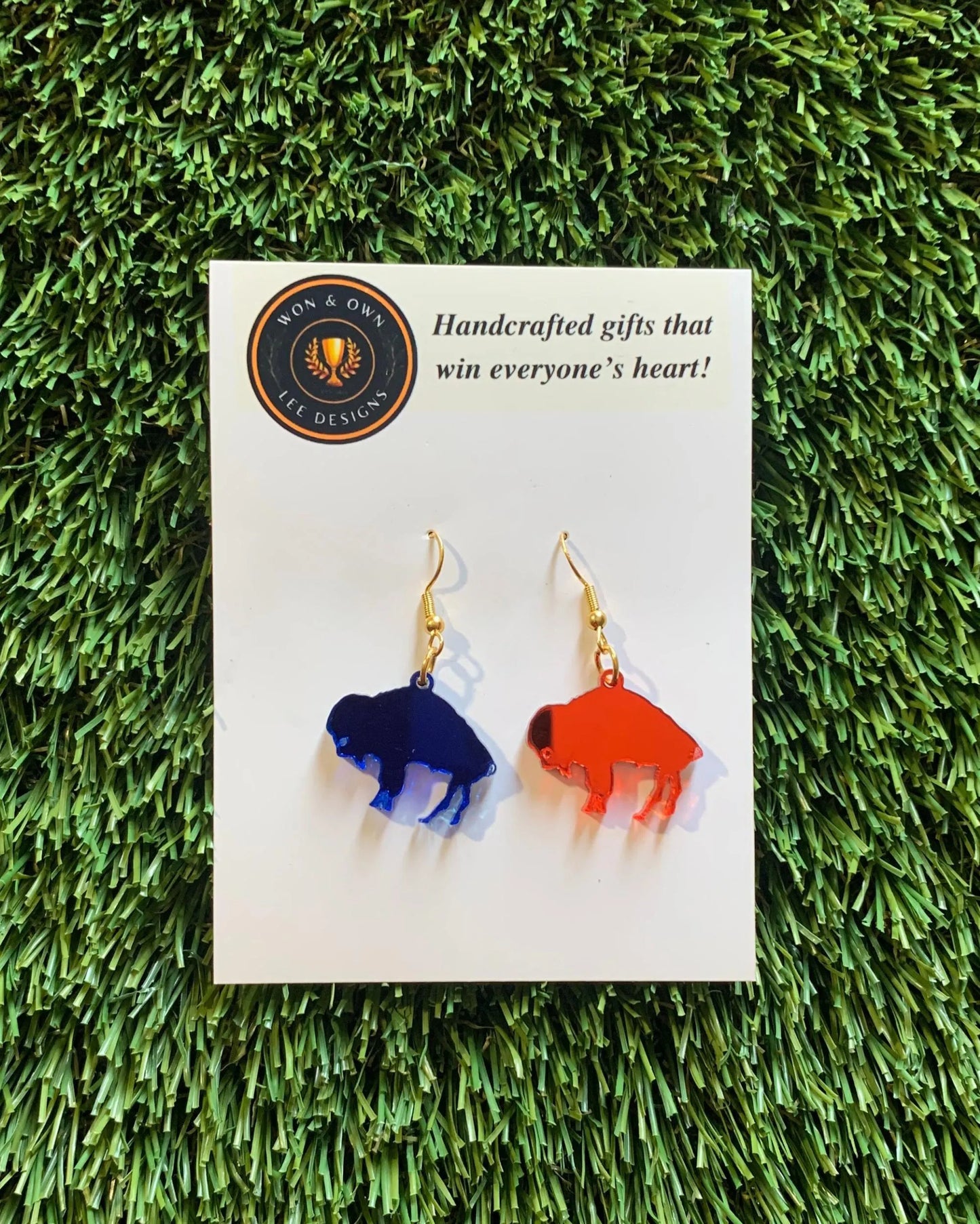 Buffalo Red & Blue Earrings